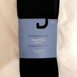NWT 2 pairs black Vera Wang trouser knee high sock